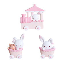 1 Set Hase Zug Geburtstagskuchen Kunststoff Häschen Ornamente
