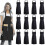 (Black) Evago 12 Pack Plain Bib Aprons With 2 Pockets - Black Unisex Commercial Apron Bulk 1