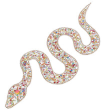 5Pcs Handmade Rhinestone Snake Beaded Patches For Clothes Bags