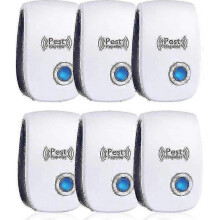 Ultrasonic Repellent Pack Of 6 - Effective Against Mice, Rats, Flies, Mosquitoes, Pests, Spiders, Cockroaches - Safe And Non-toxic -New 2025