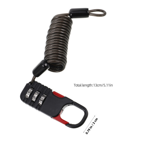 2Pcs 3-Digit Resettable Steel Cable Lock For Bicycles Scooters E-Bikes 1