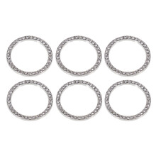 6 Teile Auto Start Stopp Ringe Kristall Strass Weiß