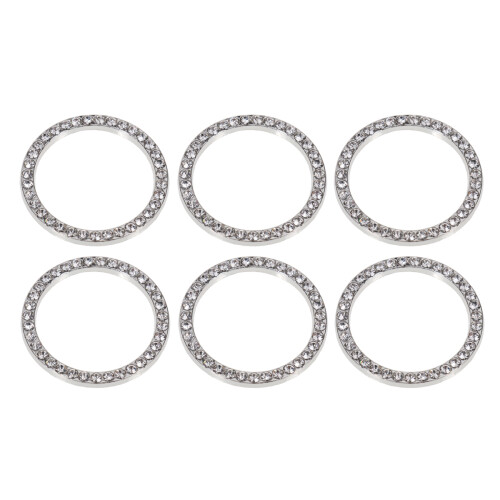 6 Teile Auto Start Stopp Ringe Kristall Strass Weiß