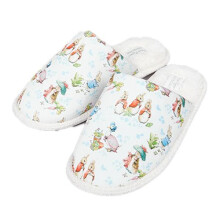 (UK SIZE 7) Beatrix Potter Ladies' Peter Rabbit Mule Slippers UK Sizes 3-7 Soft Polyester Cozy Indoor Footwear Classic Design Comfortable Fit Women Walk
