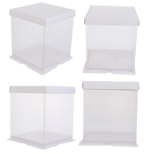 4Stk Kuchenverpackungsbox Transparenter Kuchenbehälter