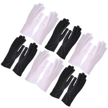 6 Paar Spandex Etikettierhandschuhe Verdickt Weiß