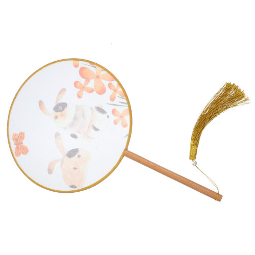 5Pcs Chinese Circular Dance Fan Translucent Silk With Tassel 1