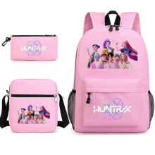 Backpack K-Pop Demon Hunters Anime Elementary School Bag Handbag Pencil Bag Three-piece Set