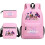 Backpack K-Pop Demon Hunters Anime Elementary School Bag Handbag Pencil Bag Three-piece Set 1