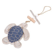 Turtle Ornament: Wood Sea Turtle Hanging Decor With Rope For Wall Door