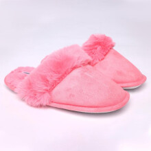 (Pink, UK5/6) London Shoe Co Ladies & Girls Luxury Slip On Winter Mule Plain Slippers UK3 to UK8