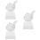 3Pcs Trophy Model Crystal Cup Thumb Shaped Decor 9