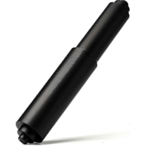 Black Plastic Spring Loaded Toilet Paper Holder Replacement Rod (2 Pack)