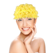 1St Bequemer 3D Blumen Badehut Für Frauen Gelb