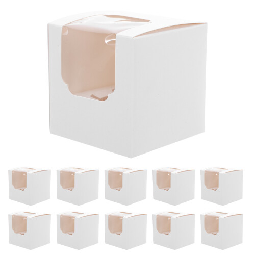 50 Pcs Single Cupcake Box With Clear Window For Parties Events