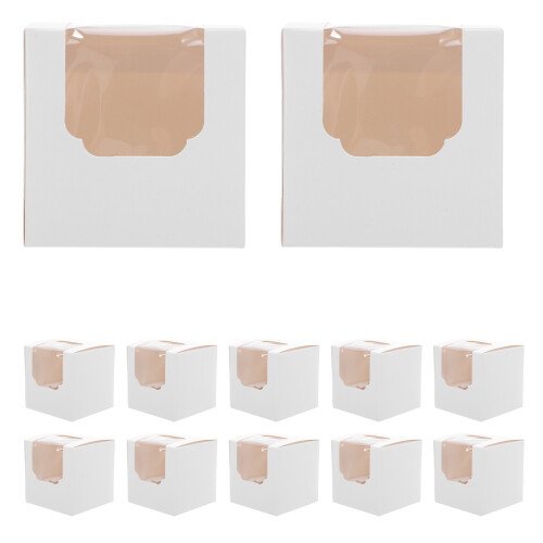 50 Pcs Single Cupcake Box With Clear Window For Parties Events 1
