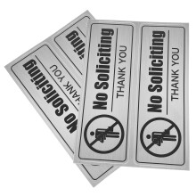 2 Sets No Soliciting Sign Self-Adhesive PVC Weatherproof Indoor Outdoor