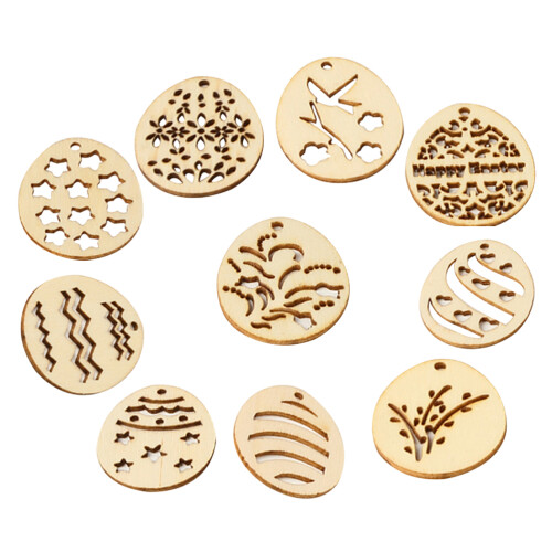 100 Pcs Egg Decorations Hanging Eggs For Decorating Creative Wood