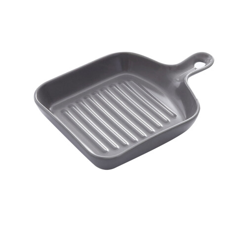 Square Grill Plate With Non Stick Coating Reusable Drying Tray Grey