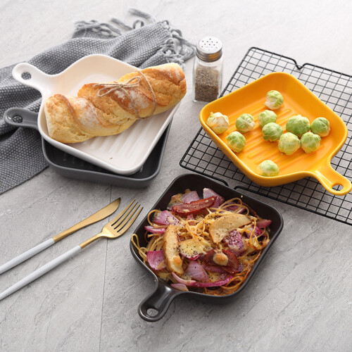 Square Grill Plate With Non Stick Coating Reusable Drying Tray Grey 2