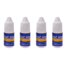 4Pcs 3G Acrylic Nail Art Glue Bottle Tips For Uv Gel Manicure