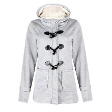 (3XL, Light Grey) Women Outwear Winter Warm Hooded Coat Windproof Long Sleeve Thicken Parka