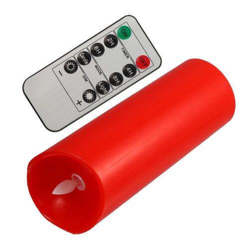 1 Set Red LED Candle Lamps Smokeless Decor With Remote Controller