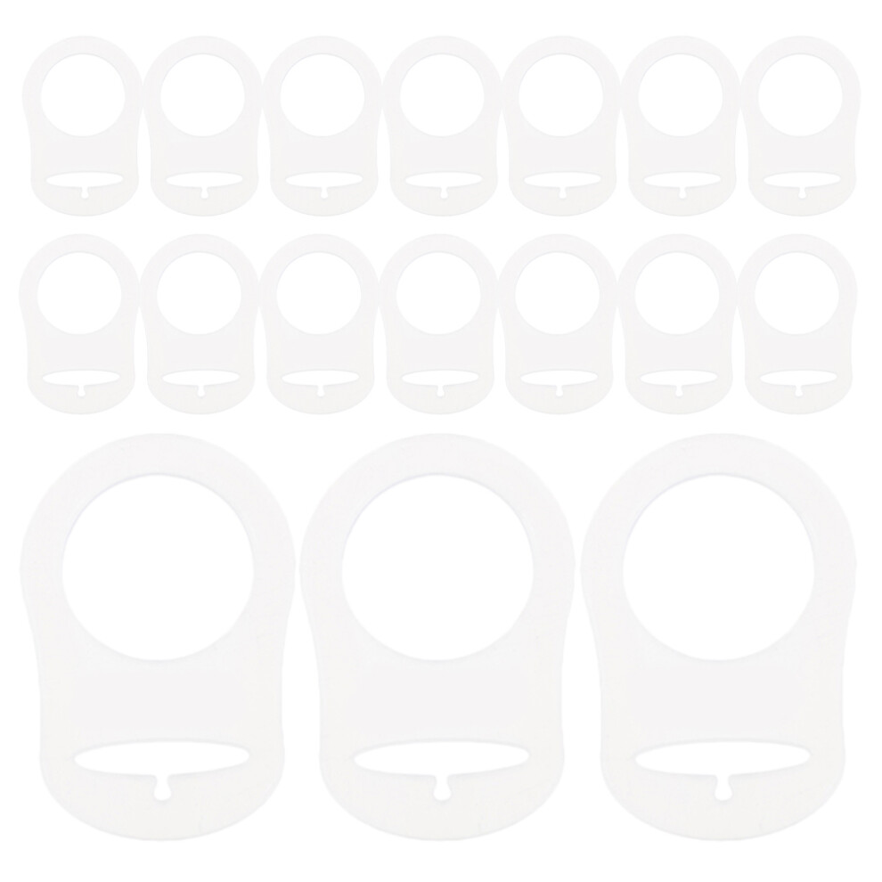 20Pcs Clear Silicone Pacifier Adapter Rings For Baby Soother Holder Solustre