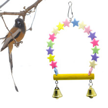 Hanging Parrot Toy Bird Toys Pet Training Wood Ladder Climbing Swing