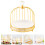 One Set Cake Display And Dessert Storage Rack With Ceramic Tray Golden 3
