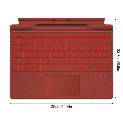 (Grey) for Surface Pro Tablets Keyboards Wirelessly Touchpad Bluetoothcompatible with Backlights for Surface Pro 8/9 Tablets  Red 2