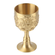 Vintage Messing Tasse Royal Chalice Geprägte Rose