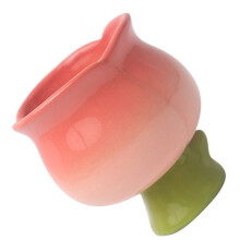 Ceramic Tulip Ice Cream Cup With Floral Design For Gelato And Sorbet