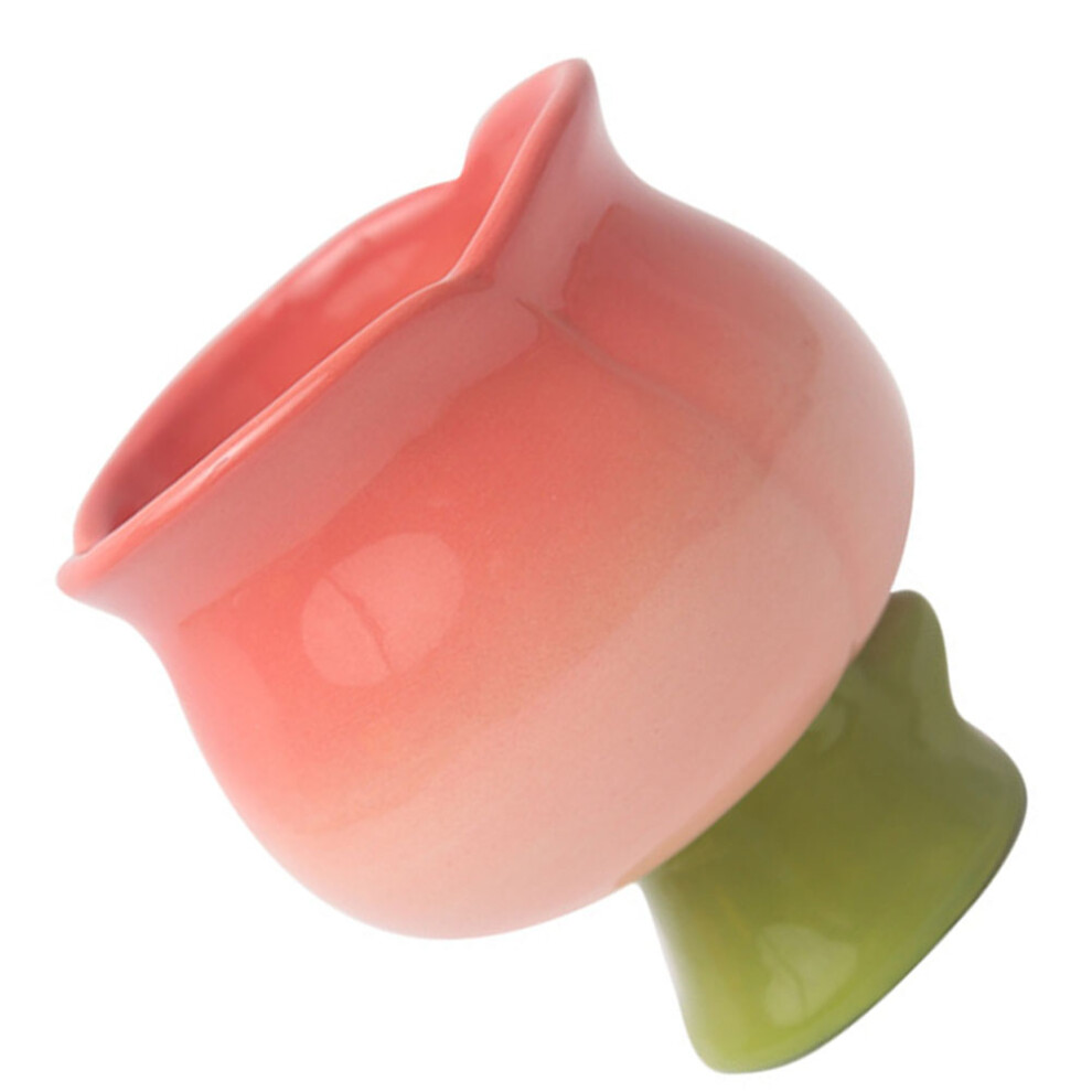 Ceramic Tulip Ice Cream Cup With Floral Design For Gelato And Sorbet-image-OPC-PKWQGGT-NEW