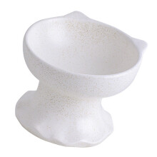 1Pc Premium Ceramic Pet Feeding Bowl Inclined White Food & Water Bowl