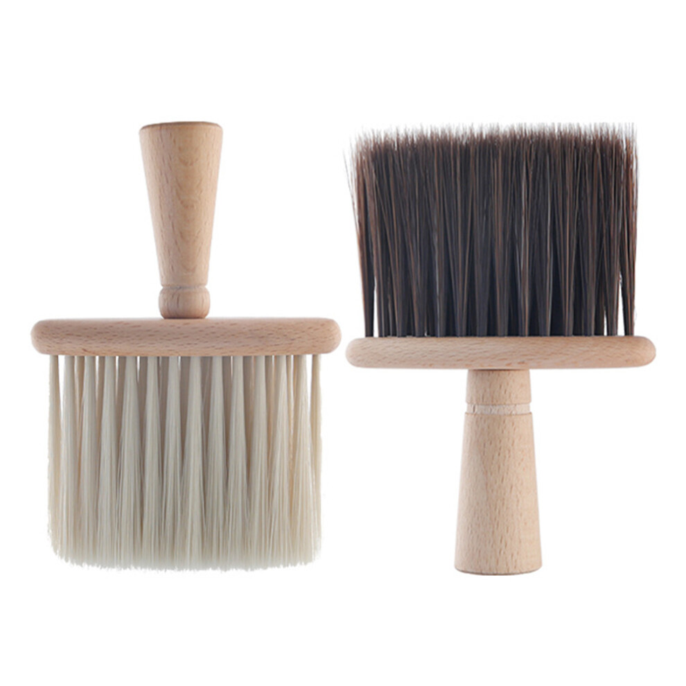 Artibetter 2Pcs Portable Wooden Handle Barber Neck Duster Brush For Hair Salon