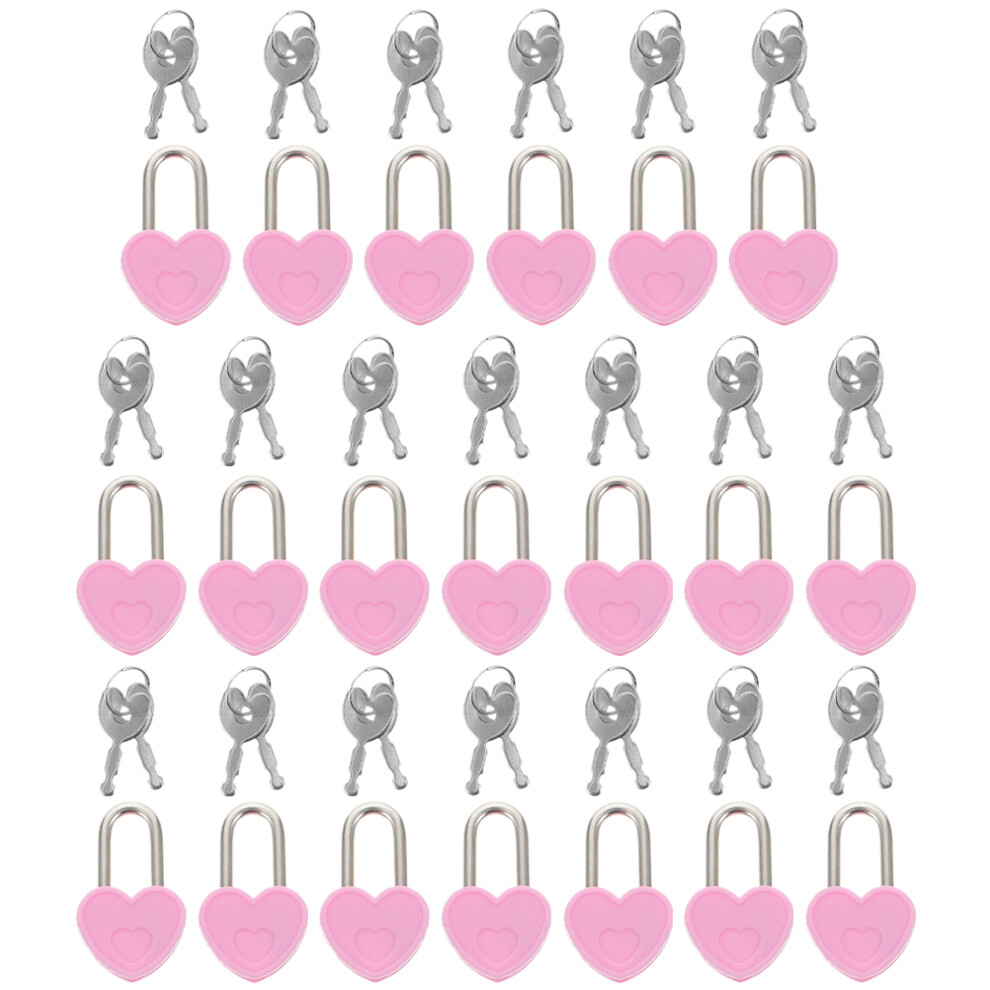 100 Sets Small Metal Heart Shaped Padlock With Key And Storage Box 031043002553