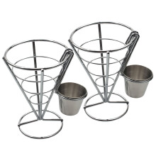8 Pcs French Fries Stand Holder Basket With Sauce Dippers
