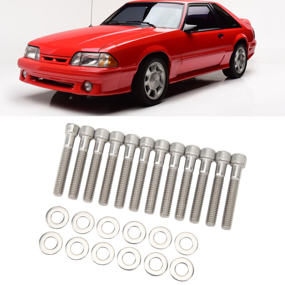 Hardened 304 Stainless Steel Cylinder Head Bolts Kit For Ford Sbf 289 302 5.0L 351W 9381351874733