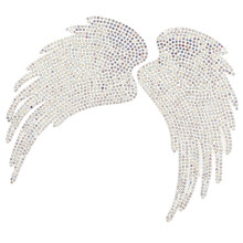6 Pcs Glitter Wing Patches Rhinestone Applique For Clothes Diy