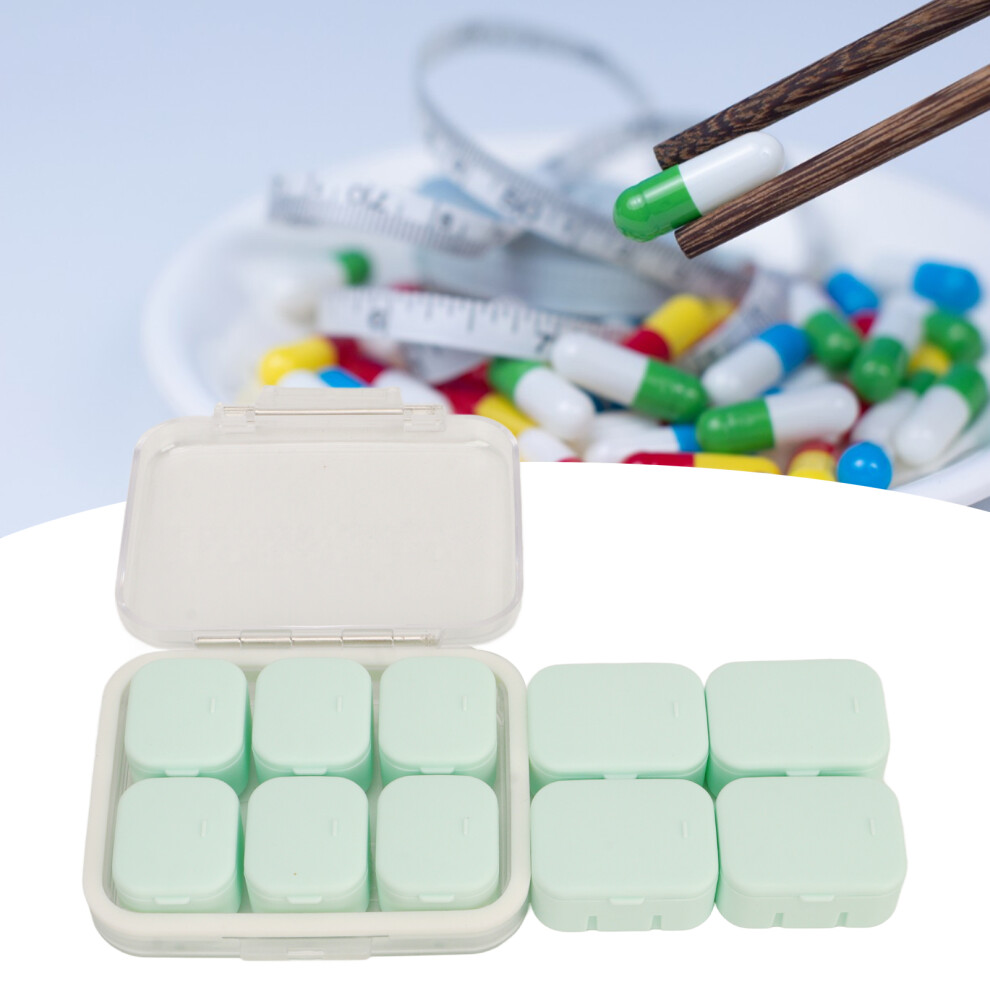 10PCS Portable Medicine Case Set with Storage Box, PP, Green-image-OPC-PKWQK6N-NEW