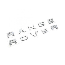 Chrome Silver Range Rover Front Grill Bonnet Badge Emblem Bonnet And Back Boot Lettering Badge (pack Of 2)
