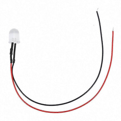 10pcs 12V 10mm Multicolor LED Diode Lights with 20cm Cable 0.06W White 1