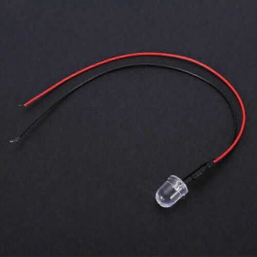 10pcs 12V 10mm Multicolor LED Diode Lights with 20cm Cable 0.06W White 2