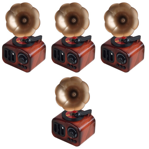 4Pcs Music Box Gramophone Plastic Desktop Decoration For Home 2
