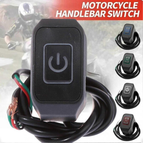 (Red) Motorcycle Handlebar Switch Button Corrosion-Resistant Waterproof Universal Fit Handlebar Light Switch Push Button Headlight Accessories 2