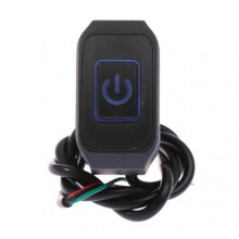 (Blue) Motorcycle Handlebar Switch Button Corrosion-Resistant Waterproof Universal Fit Handlebar Light Switch Push Button Headlight Accessories