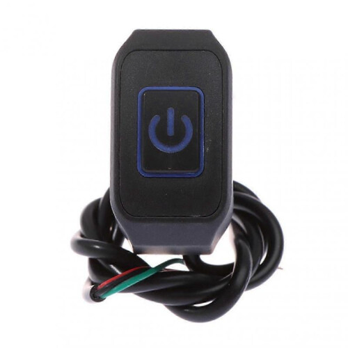 (Blue) Motorcycle Handlebar Switch Button Corrosion-Resistant Waterproof Universal Fit Handlebar Light Switch Push Button Headlight Accessories