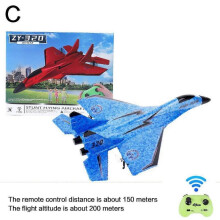 (Blue) RC Plane RC Model Jet Fighter Remote Control Aircraft RC Airplane kids To