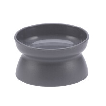 3Pcs Oblique Mouth Cat Bowl Dark Gray Feeding Dish Pet Supplies